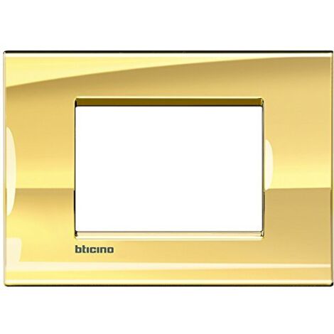 Living Light Placca 503 3P Moduli Quadra oro Lucido freddo LNA4803OA