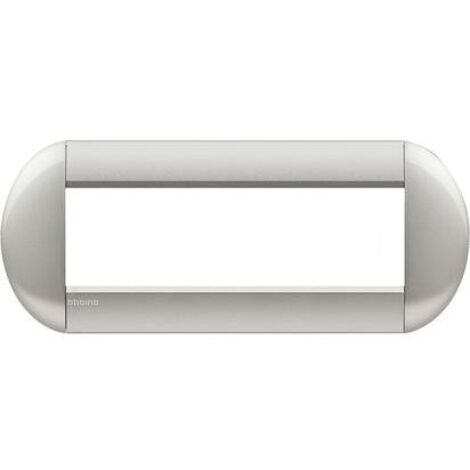 Living Light placca 7 moduli, forma tonda, grigio Tech  BTILNB4807TE