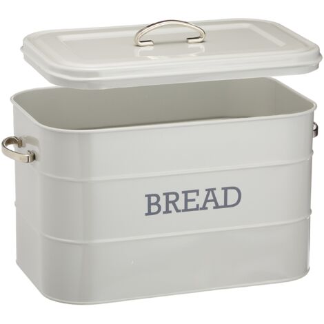 Living Nostalgia KitchenCraft Cestino per pane in metallo vintage 34 x 21,5 x 25 cm Grigio