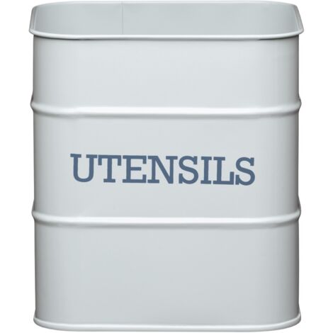 Living Nostalgia KitchenCraft Portaposate in metallo 14,5 x 16 cm Grigio