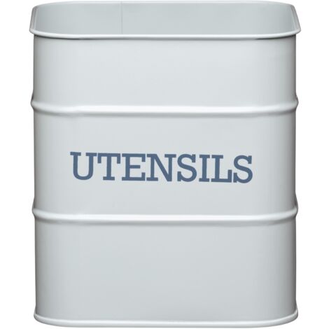 Living Nostalgia KitchenCraft Portaposate in metallo 14,5 x 16 cm Grigio