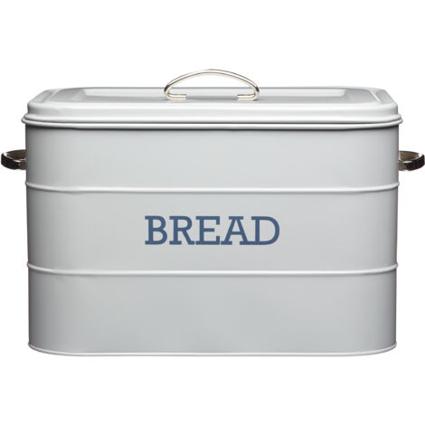 Living Nostalgia Vintage Brotbox grau 34 x 21,5 x 25 cm