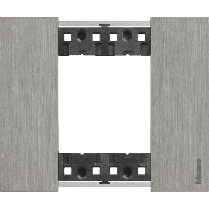 Living Now Placca 2 Moduli In Zama Colore Acciaio Ka4802zg Bticino