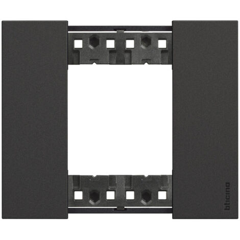 LIVING NOW PLAQUE 2 PLACES MODULES, NOIR BTICINO KA4802KG