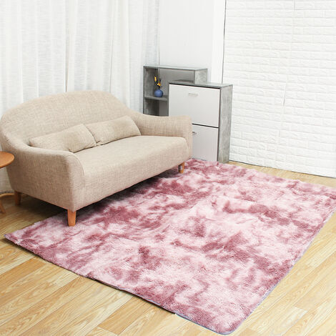 Living Room Bedside Tie-dyed Floor Mat Bedroom Rugs (Pink, Type F 100x200CM)