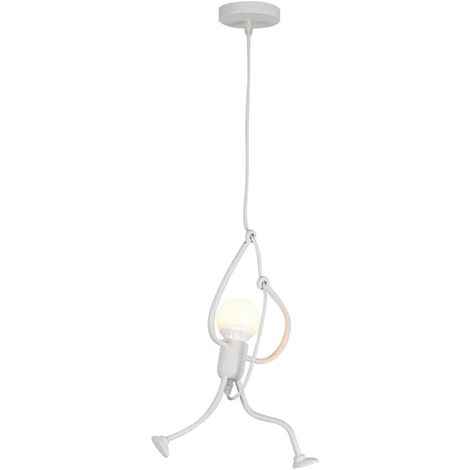main image of "Living Room Chandelier, Iron People Modern Bedroom Chandelier, Creative Cartoon Hanging Light Fixture suitable for Living Room Bedroom Dining Room, E27 Bulb not included, White"