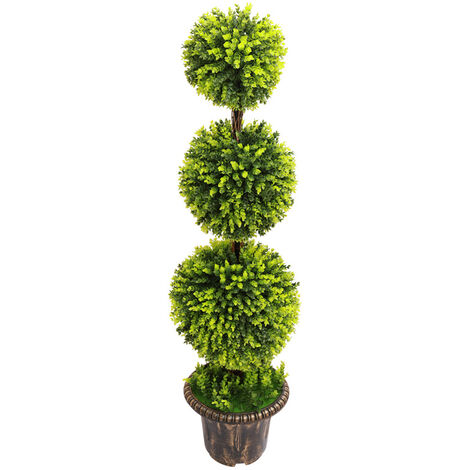 Livingandhome 120CM Artificial Potted Topiary Trees Garden Yard Ornament with Pot