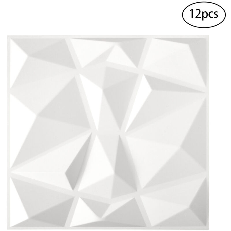 12pcs Decorative PVC 3D Diamond Wall Panels