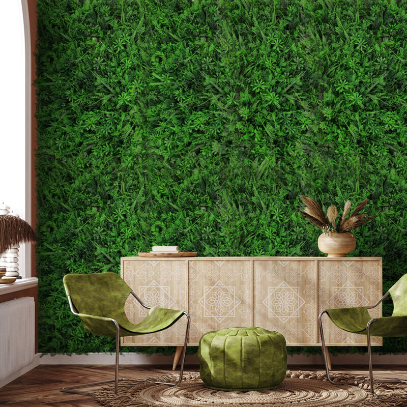 Livingandhome - 40x60cm Artificial Plant Wall Panel Greenery Hedge