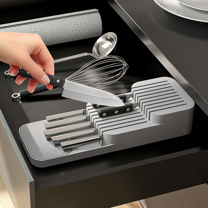 9 Slot Compact Kitchen Knife In Drawer Organiser