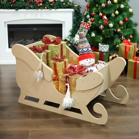 Christmas Santa's Sleigh Candy Cart Wooden Outdoor Indoor Decor