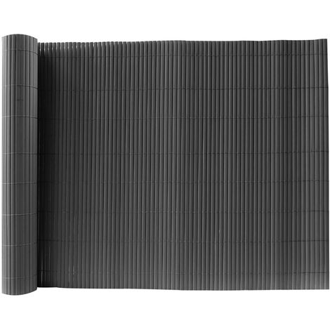 Dark Grey PVC Fence Screen Bamboo Mat Border Panel Garden Wall Privacy Protect