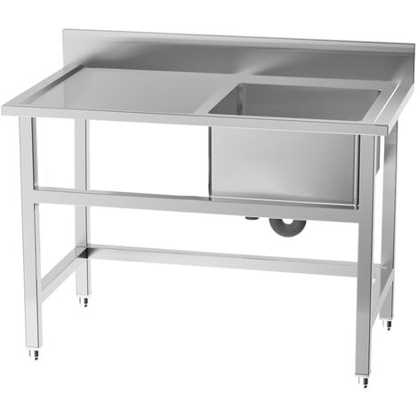 Livingandhome Free Standing Stainless Steel Kitchen Sink with Platform
