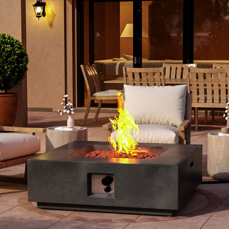 Livingandhome Garden Patio Gas Fire Pit with Regulator and Hose