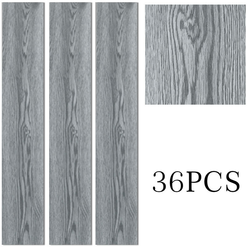 Livingandhome - Grey Rustic Style Wood Plank pvc Laminate Flooring, 5 Square