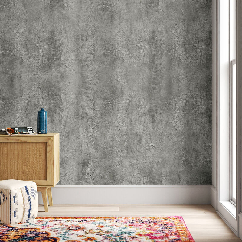 Livingandhome - Grey Self Adhesive Industrial Cement pvc Wallpaper