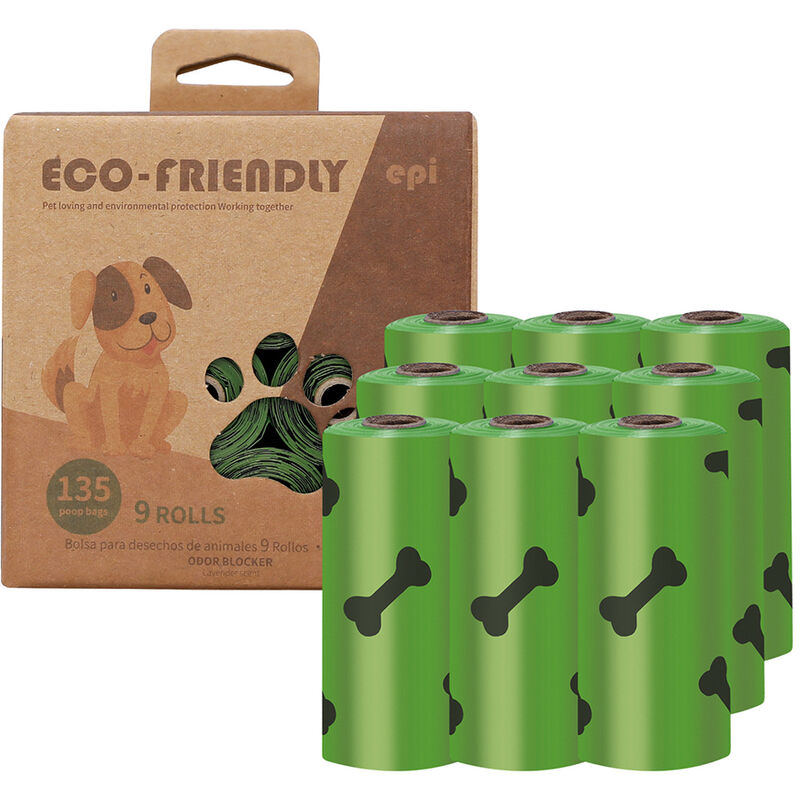 Livingandhome - Leak-Proof Degradable Scented Dog Poop Bag 135 Count, Green