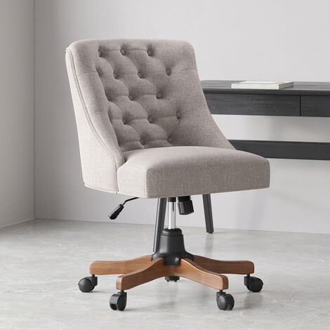 Linen Adjustable Swivel Office Chair Computer Desk Task Chairs