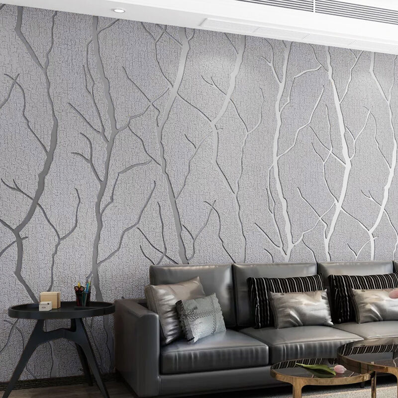 Modern Grey Nonwoven Minimalist Wallpaper