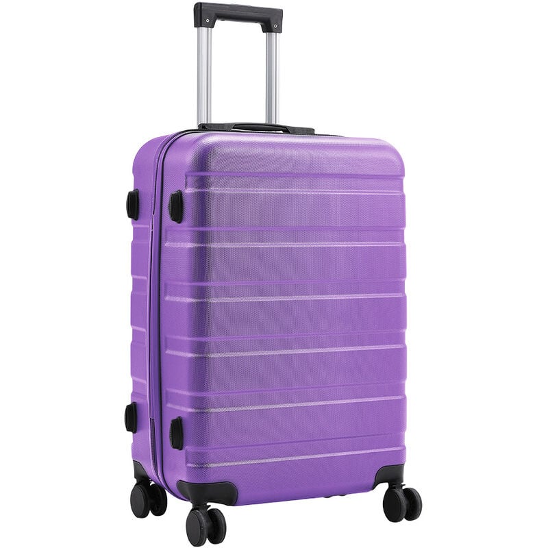 Livingandhome - Purple 20 inch Hard Shell Rolling Luggage Trolley Travel Case