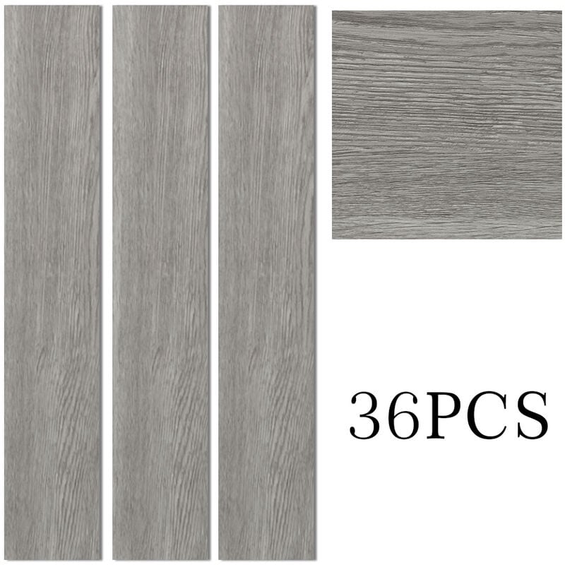 36PCS Rustic Style Wood Plank pvc Laminate Flooring, Grey