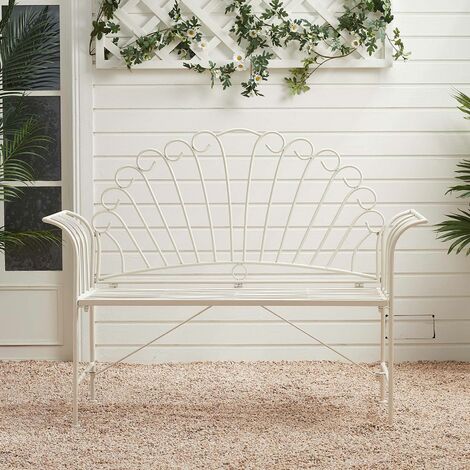 Metal Garden Bench  2-Seater Outdoor Patio Chair Furniture