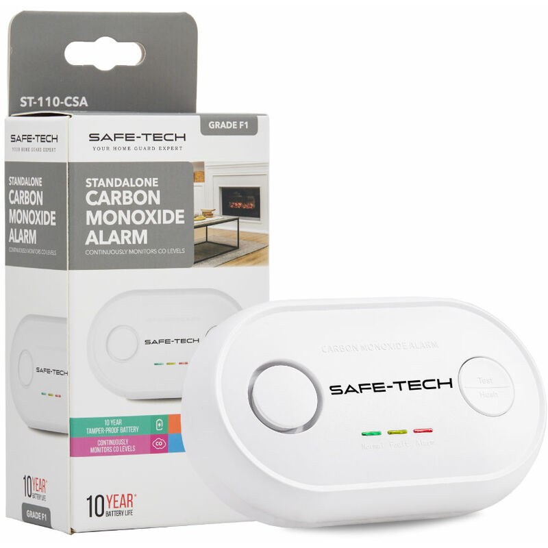Livingandhome Standalone Carbon Monoxide Alarm – 10 Year Tamper-Proof Battery