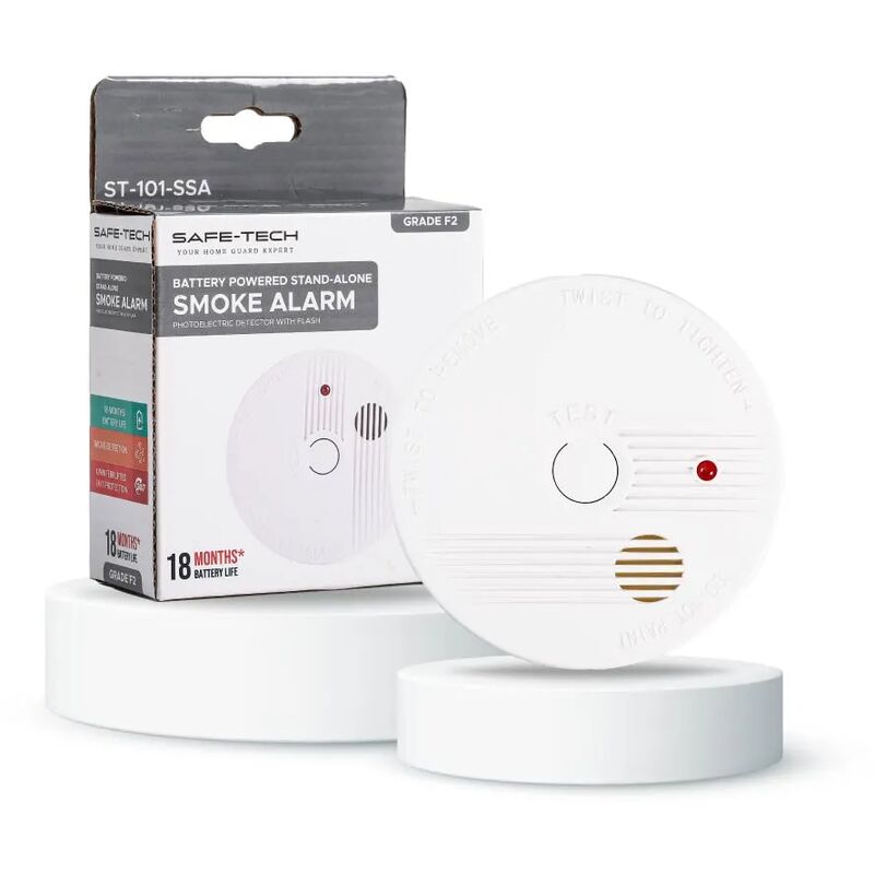 Livingandhome Standalone Photoelectric Smoke Detector With Replaceable Battery