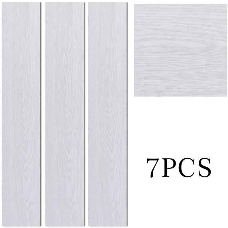 White Rustic Style Wood Plank PVC Laminate Flooring, 1 Square