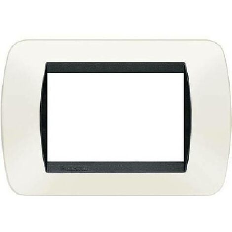 BTICINO Livinglight placca 3 mÓdulos color plÁstico blanco bocina negro l4803pb