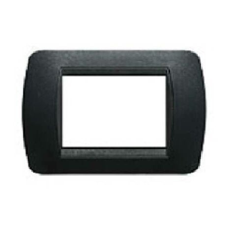 BTICINO Livinglight placca 3 mÓdulos plÁsticos color acero oscuro cuerno negro l4803pa