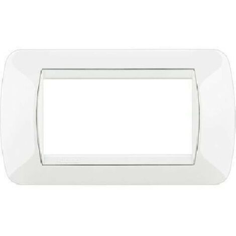 Livinglight placca 4 posti colore bianco cornice bianca bianca l4804bi
