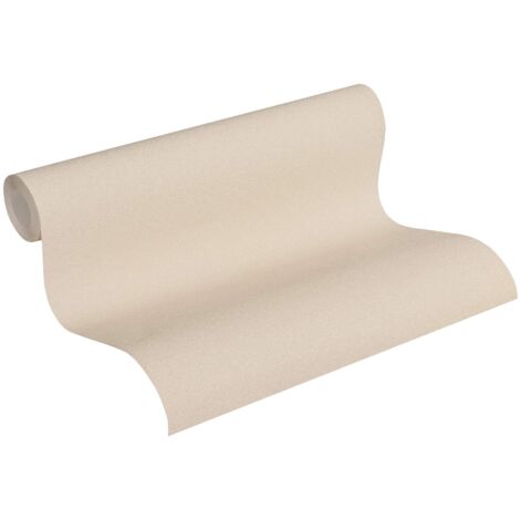 Livingwalls Carta da parati in tessuto non tessuto Diamonds tinta unita, 10,05 m x 0,53 m, beige crema metallizzata, Made in Germany 372724 37272-4