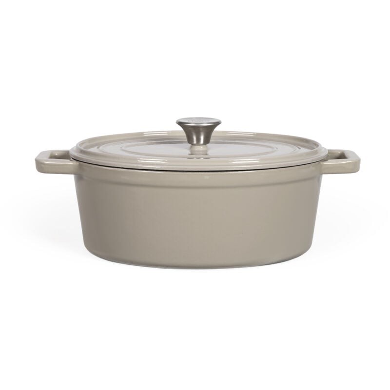 Livoo - Cocotte ovale en fonte 29cm beige MEP129G