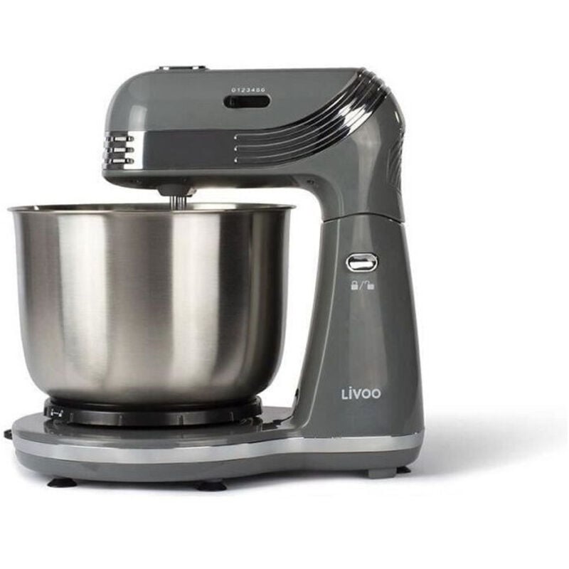 Livoo - Robot pâtissier multifonction 3l 250w gris dop137g