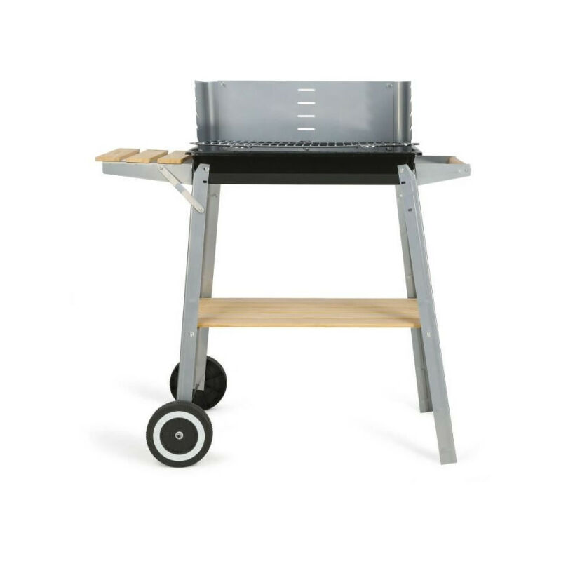 Livoo - Feel good moments - Barbecue charbon finition bois - Gris - Barbecue charbon finition bois
