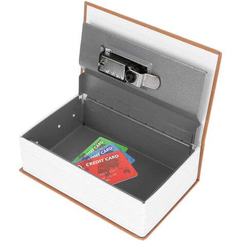 Livre coffre-fort boîte de rangement dictionnaire argent Coines avec serrure à combinaison de sécurité pour un usage domestique