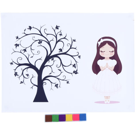 Livre d'Or Arbre à Empreintes pour Anniversaire Fille - Signature Invités