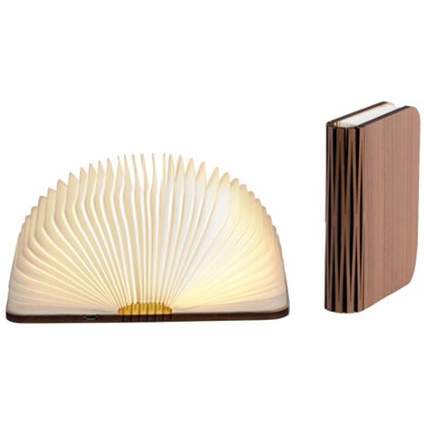 Livre Lampe en bois véritable Noyer - Taille M
