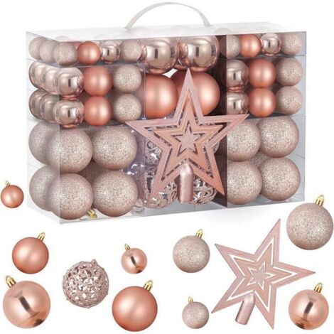 LIWI-Boule de Noël 100 Pièce Décoration Sapin de Noël Arbre De Noël Boules en Plastique Boite de Rangement Kit Decoration Noel[222]