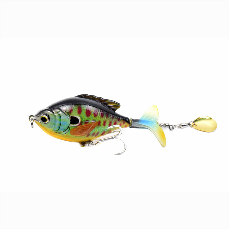 

LIXADA 3.7in / 0.60oz Topwater Wobbler Bait Pez dorado realista Crankbait artificial con cola giratoria Hard S Natacion Accion Senuelo de pesca Cola