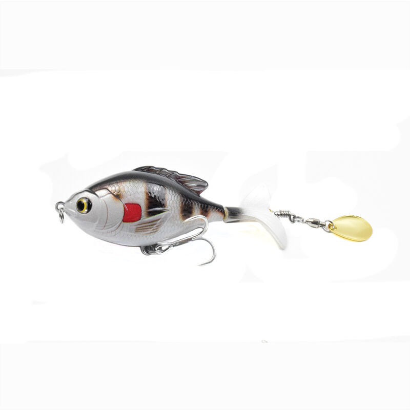 

LIXADA 3.7in / 0.60oz Topwater Wobbler Bait Pez dorado realista Crankbait artificial con cola giratoria Hard S Natacion Accion Senuelo de pesca Cola