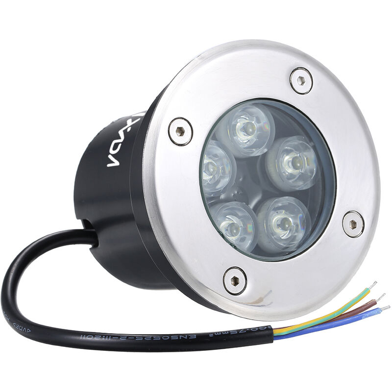 

5W LED, lampara de patio enterrada subterranea, luz de paisaje puntual, IP67 a prueba de agua AC 85-265V,Verde - Lixada