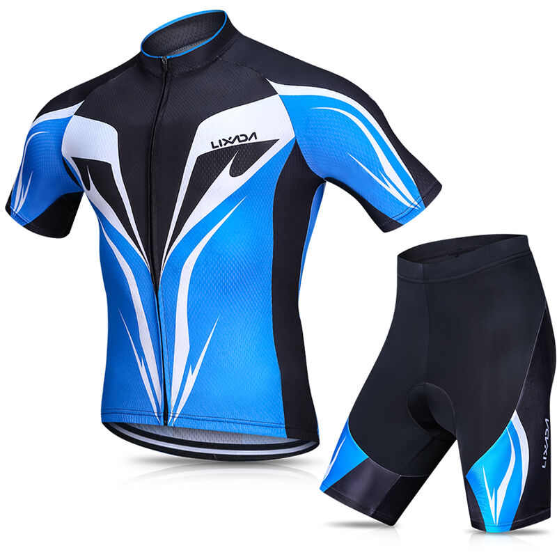 

Conjunto de maillot de ciclismo para hombre Camiseta de ciclismo de manga corta transpirable de secado rapido con pantalones cortos acolchados de gel