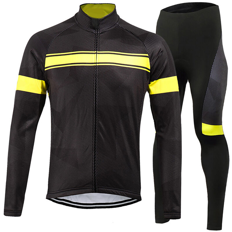 

conjunto de ropa de ciclismo de lana termica de invierno para hombre, chaqueta de jersey de ciclismo a prueba de viento de manga larga con pantalones