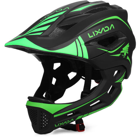 Lixada Enfants Casque Intégral Amovible Enfants Sport Sécurité Casque de Vélo Équipement de Protection pour Cyclisme Skateboard Roller Patinage Scooter(Vert noir)