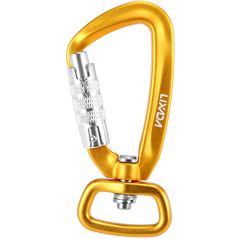 

giratoria Clip mosqueton 360 ° rotativo Spinner mosqueton, rotacional hamaca colgada Clip, Gold, D-ring - Lixada