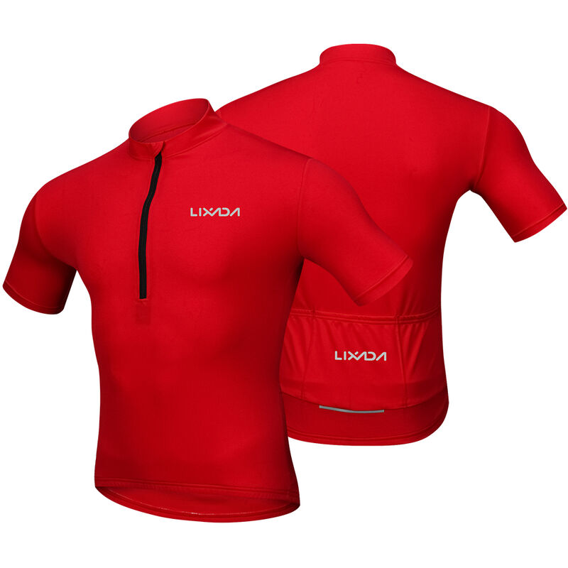 

Hombre Maillot de Ciclismo Transpirable Secado rapido Bicicleta Ciclismo Manga corta Camisa,Rojo, L - Lixada