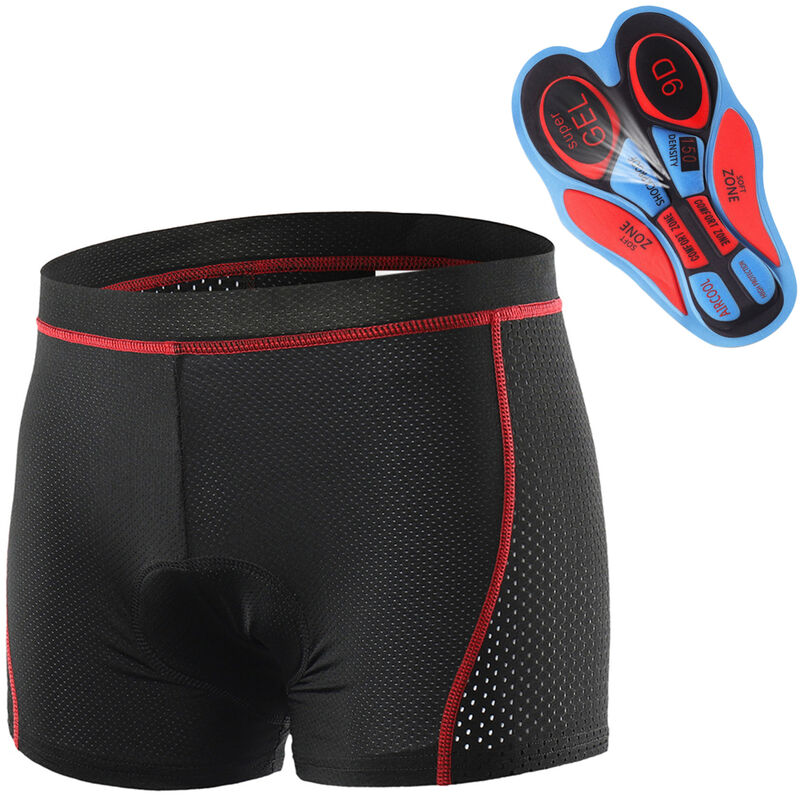 

Hombres Ropa interior de ciclismo Pantalones cortos transpirables con acolchado de gel MTB Pantalones cortos para montar en bicicleta,Rojo y azul, M