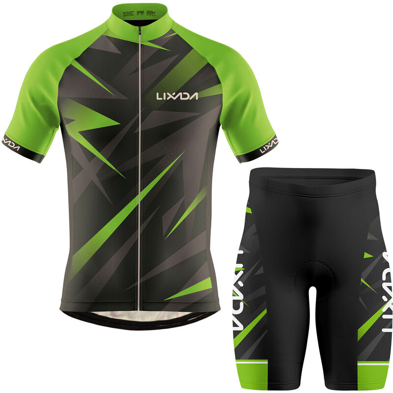 

Camiseta de ciclismo para hombre, camisa de bicicleta de manga corta transpirable y pantalones cortos acolchados, traje de ropa de bicicleta